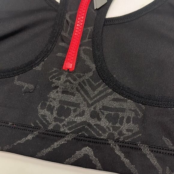 Free People Movement Black/Gray/Coral Abstract Pullover Zip-Up Sports Bra- Small - Picture 10 of 13